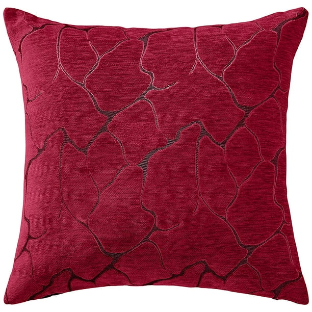 Burgundy 18 X 18 Violet Linen Basketweave Design Polyester Chenille Decorative Throw Pillow Cover Burgundy 18 X 18 Violet Linen Basketweave Design Polyester Chenille Decorative Throw Pillow Cover